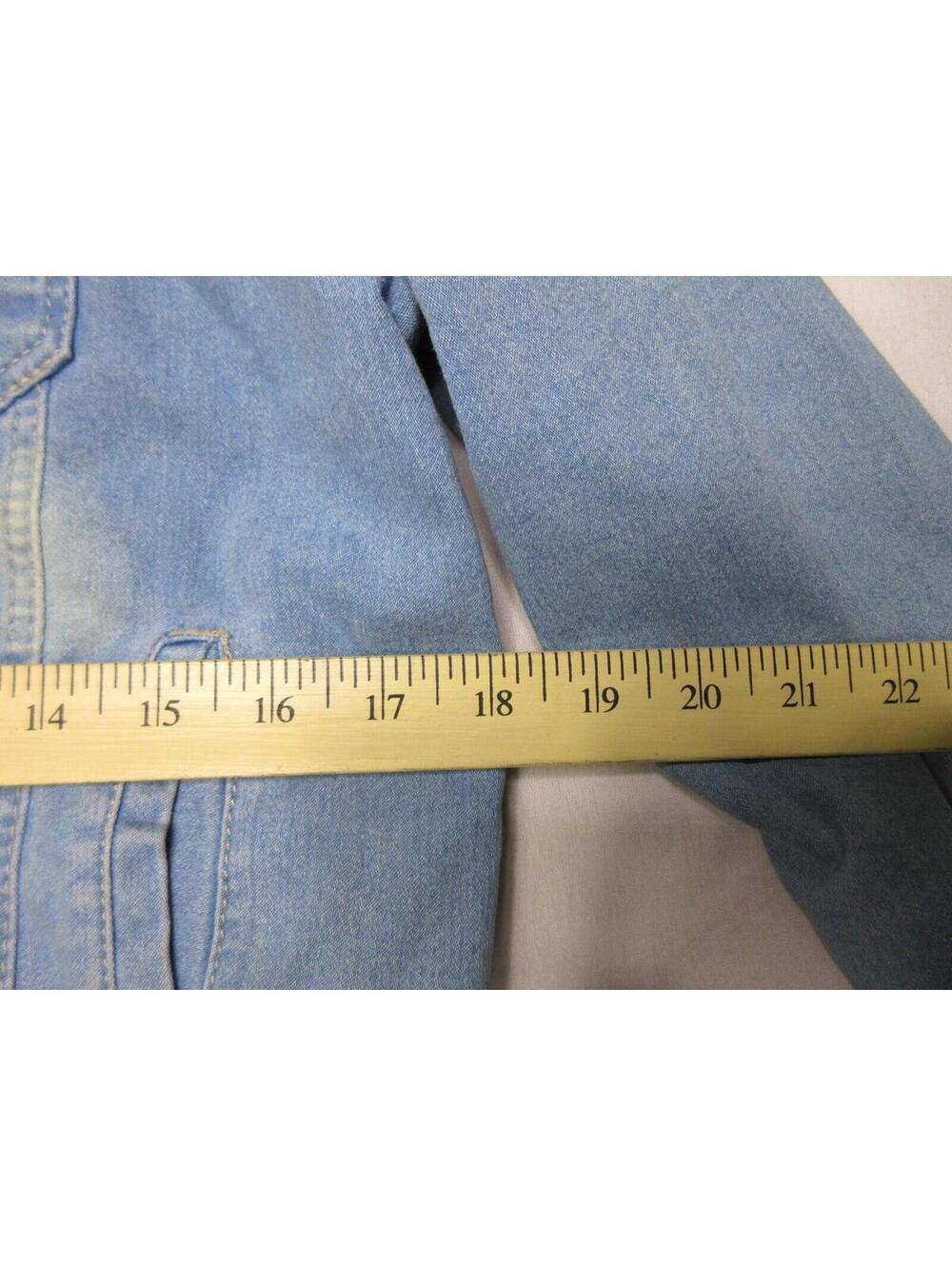 Retal Denim Button-Up Long Sleeve Teens Jacket Chest Pockets Size XL Blue - Picture 3 of 6